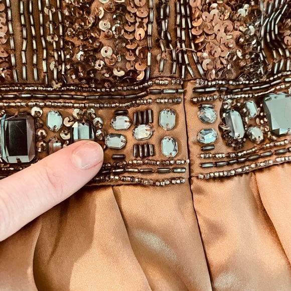 Sue Wong Silk Copper Cocktail Dress - Picture 12 of 12